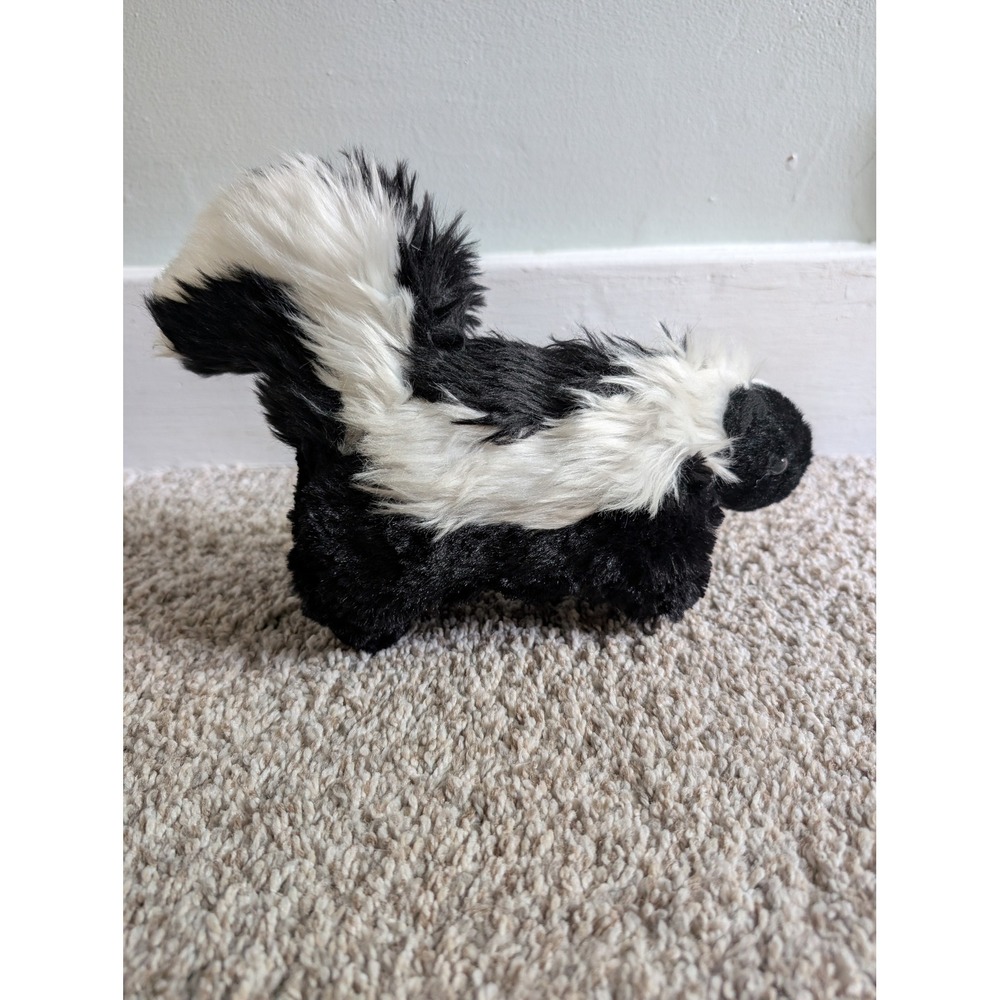 Wild Republic Skunk Plush Toy 10in Black White Excellent Fuzzy Woodland Creature